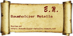Baumholczer Metella névjegykártya